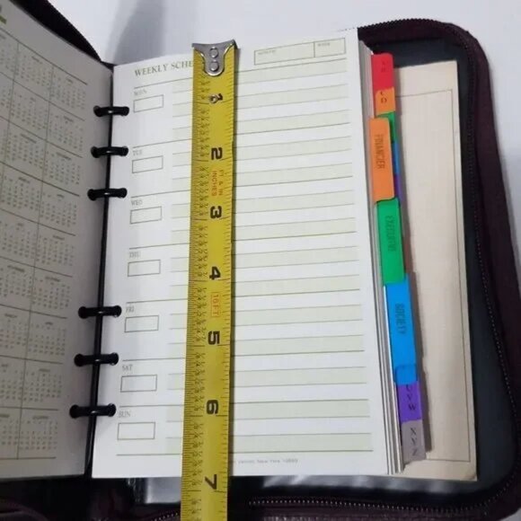 Lillian Vernon Maroon Agenda Planner Address Book Genuine Leather Binder Office - Picture 16 of 16